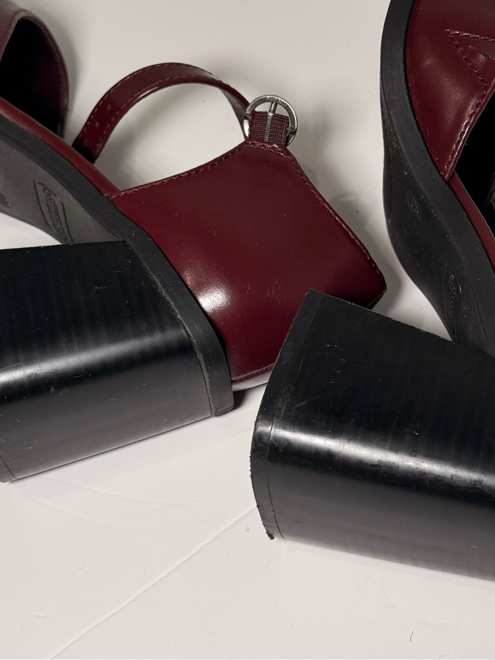 Seychelles Burgundy Mary Jane Ankle Strap Chunky Block Heel Raquel Sz 6.5 Goth - Picture 7 of 8